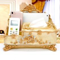Creative paper draw box Household remote control European desktop storage box Living room simple coffee table multi-function paper draw box