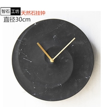 Nordic creative natural marble wall clock modern simple personality clock minimalist living room art wall silent clock