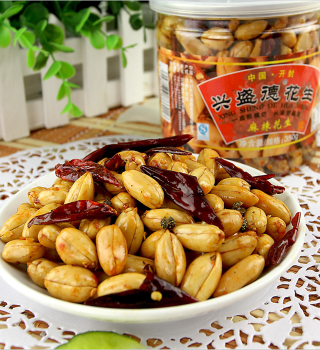 河南开封特产兴盛德麻辣花生米/五香花生仁325克坚果零食小吃年货