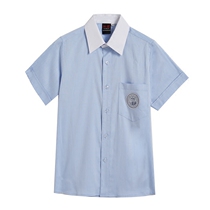 Shenzhen Mingde school uniform Boys dress mens short-sleeved shirt Zongyue school uniform