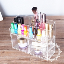 Desktop narrow transparent lipstick lip gloss eye shadow nail polish false eyelash makeup finishing storage box drawer box customization