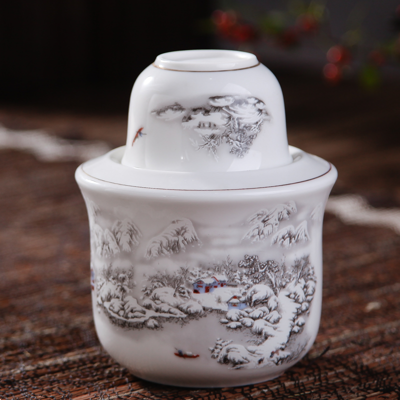 Warm liquor wine jingdezhen ceramic two temperature wine pot hot hip home wine glass wine yellow rice wine