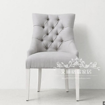 American Countryside Cloth Art Pull Clasp Dressy Chair New Vintage Solid Wood Dining Chair Soft Bag Single Casual Chair Book Room Chair