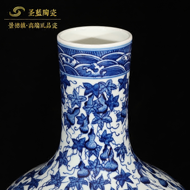 Jingdezhen ceramics hand - made archaize sitting room of blue and white porcelain vases, flower arrangement home decoration handicraft furnishing articles