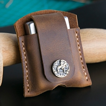 Jane Fan fire machine leather case Lighter protective case for ZIPPO leather cowhide handmade fire machine bag fire machine case