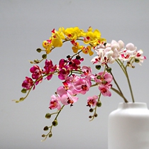 Simulation Phalaenopsis Chinese pastoral high simulation flower trigeminal Phalaenopsis Soft Living Room restaurant fake flower decorative flower