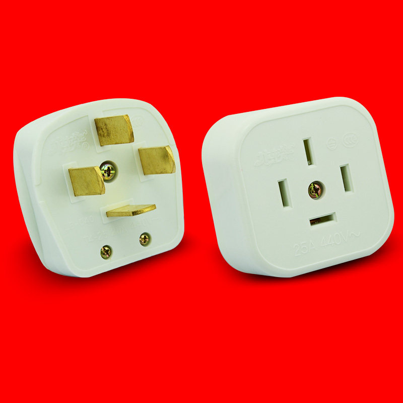 明装380v 25a 16a 三相四线大功率扁四插插头 工业电源插头插座