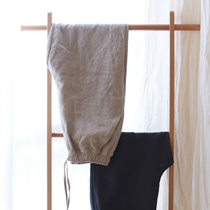 Spring Paragraph Design Free And Comfortable Comfort Pure Linen Male style Loose Close-up Bunch-footed Casual Youth Trousers