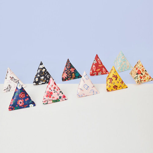 韩国7321彩绘三角礼物包装盒糖果盒diy折叠礼物盒纸盒礼品袋10枚
