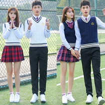 School uniform suit College style Korean spring dress Korean version of British junior high school and high school student dress sailor suit class suit jk uniform