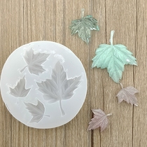 Crystal epoxy silicone mold DIY jewelry earrings handmade new mirror leaves of different sizes 4 maple leaves