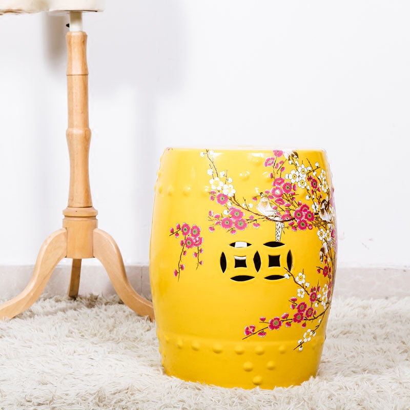 American country drum who modern living room of Chinese style antique ceramic drum who who bench of flowers and birds embroidered pier dressing who