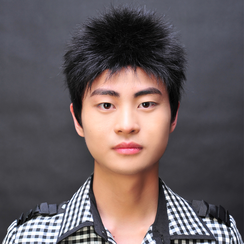 新款包邮真发假发时尚男生蓬松短直发男士发套逼真帅气中老年发型