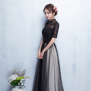 晚礼服2017新款宴会短款小礼服显瘦敬酒服新娘时尚公司年会女长款