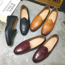 Casual Small Leather Shoes One Foot foot soft face Covered Foot Bean shoes Mens fashion Lefoe Han Edition hairstylist casual leather shoes man