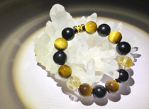 Customizable (Back to That Time No 214)JO's Winding Art Tiger Eye Color Obsidian Six-character Bracelet