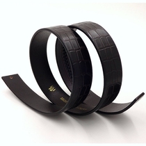 Crocodile textured leather strap male genuine leather not taking the lead automatically buckle waist belt body head layer pure cow leather without headpants with accessories