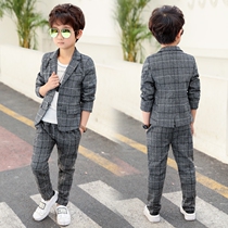 Childrens clothing boys spring suit 2020 new 8-year-old childrens spring and autumn handsome suit two-piece Korean version of the tide suit