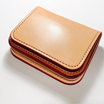 Bones hand-bag short wallet Tochigu vegetable tanning leather top layer cowhide card bag coin wallet