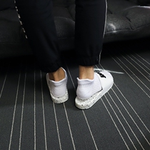 Zoyin mens cotton ear socks personality sports towel bottom black and white socks sweat absorption high quality Japanese shallow mouth