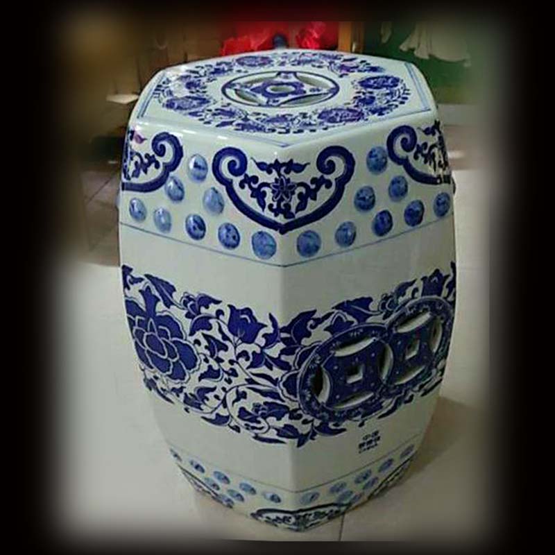 Jingdezhen ceramic hexagonal polygon classical porcelain who archaize ceramic porcelain who garden who