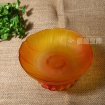 Buddha Front offering plate Glass fruit plate Lotus offering Buddha Fruit plate Fruit plate Exquisite Tribute plate Buddhist ornaments