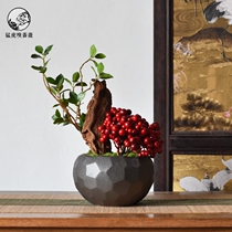 New Chinese simulation flower floral ornaments Acacia potted fruit potted Model Room table tea room negotiation table coffee table decorations