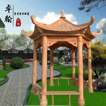 Stone gazebo Sunset red hexagonal outdoor pavilion Park Square decorative ornaments Marble European promenade flower stand