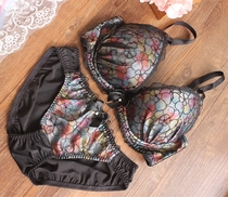 Cute sexy comfortable thin large size gathered bra cover low chicken heart disc girl underwear set 78905EFG