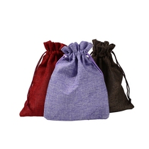 Factory direct sales linen bundle pocket 15x20 text play jewelry gift packaging bag drawstring small bag custom