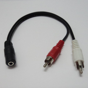 影碟机电视音响连接线双莲花公对3.5母转接线