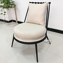 Light luxury brushed brass stainless steel leisure chair Nordic book chair leisure chair single sofa chair Net red makeup chair stool