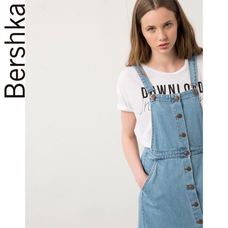 BershkaBershka 牛仔背带裙 03779847