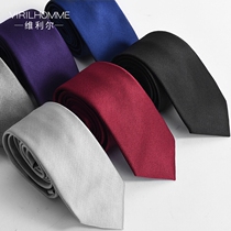 Mens black red tie shirt Mens Korean version formal business 6CM Womens college trend Student career trend