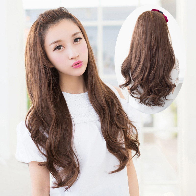 上上梳新款大波浪长卷发半头套长发梨花头假发女士逼真发套包邮