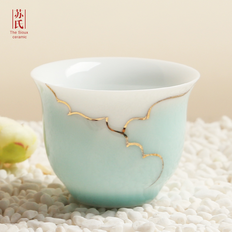 Su ceramic see colour sample tea cup hand - made ceramic cups item master kung fu tea tea taking is contracted
