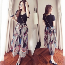 Snowspun Lions dress Women Summer Sanya Tourism Clothes women Out of town Super Fairy Slim Seaside Beach Dresses Beach Dresses Long Skirts