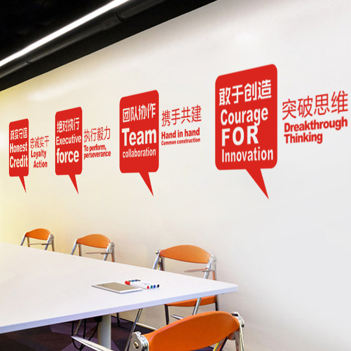 创意企业公司文化背景墙办公室励志墙贴 会议室书房团队标语贴纸产品展示图3
