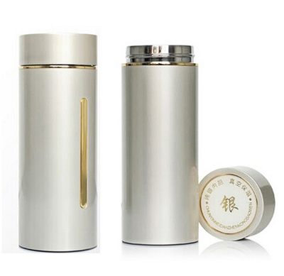 正品s999纯银内胆银杯子高档商务礼品保温杯男女士保健定制银水杯_不