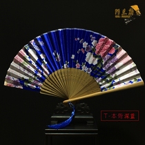Promotional black women silk fan ancient fan female folding fan retro Chinese style gift classical small silk fan
