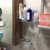 Desktop cosmetics storage box Mask finishing hole-free wall shelf Wall-mounted bathroom Wrought iron storage rack