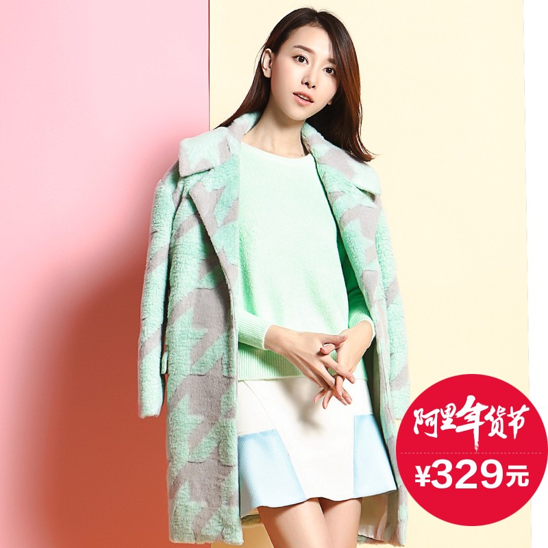 呢子毛呢中长加厚格子大衣羊毛秋冬外套女装|