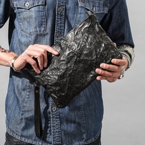Handmade mens clutch envelope bag leather clutch soft leather personality large capacity retro sheepskin tide bag mens bag