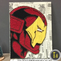 Iron man yarn painting nail painting winding art decoration painting handmade DIY production material package