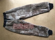 Really wool pants fur trousers men elastic sheep shearing pants middle-aged winter warm high-waisted L