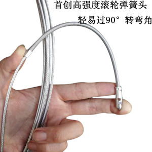 穿线器钢丝特粗3mm包邮带弹簧头滚轮头电工