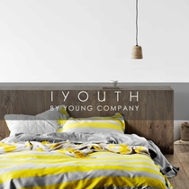 IYOUTH Nordic simple minimalist trend yellow stripe cotton cotton bed three or four sets of sheets quilt