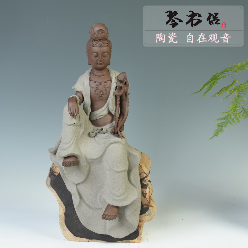 Pianology picking dehua ceramic creative home furnishing articles Chinese zen sitting room porch decoration free goddess of mercy