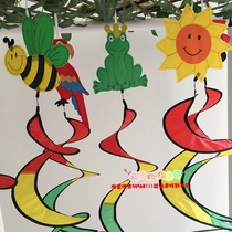 Kindergarten cartoon windmill rotating Hall corridor balcony outdoor air tarp hanging decoration three-dimensional wind rotation decoration