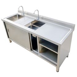 304 stainless steel integrated cabinet sink cabinet sink washbasin stove cabinet commercial home kitchen storage cupboard